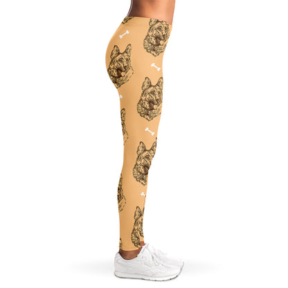 Drawing German Shepherd Pattern Print Women's Leggings