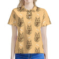Drawing German Shepherd Pattern Print Women's Polo Shirt