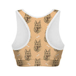 Drawing German Shepherd Pattern Print Women's Sports Bra