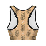 Drawing German Shepherd Pattern Print Women's Sports Bra