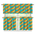 Drawing Hot Dog Pattern Print 3 Piece Kitchen Curtains