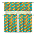 Drawing Hot Dog Pattern Print 3 Piece Kitchen Curtains
