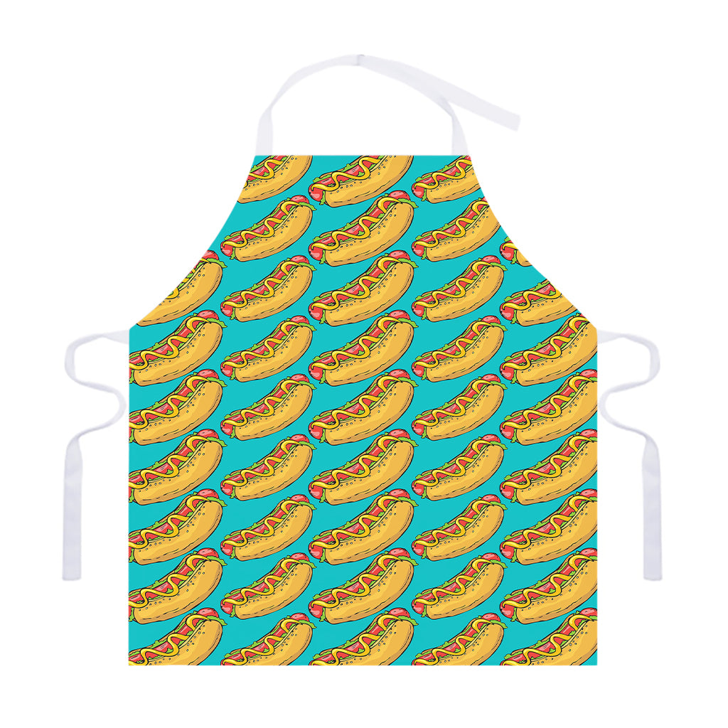 Drawing Hot Dog Pattern Print Adjustable Apron