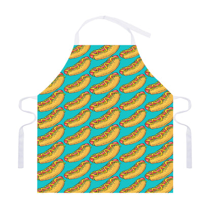 Drawing Hot Dog Pattern Print Adjustable Apron