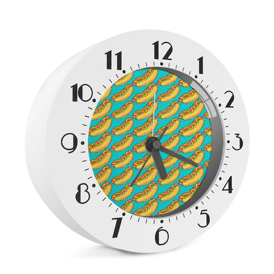Drawing Hot Dog Pattern Print Alarm Clock