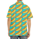 Drawing Hot Dog Pattern Print Aloha Shirt