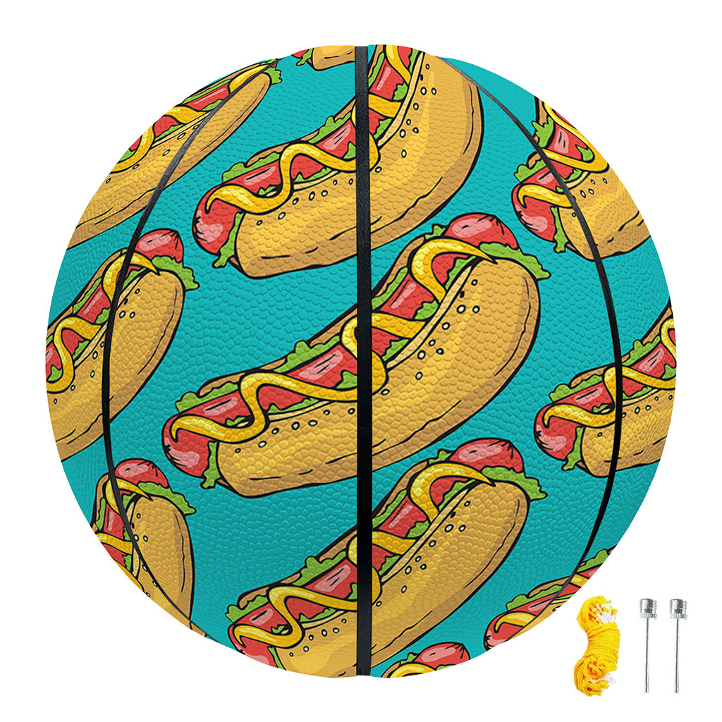 Drawing Hot Dog Pattern Print Basketball