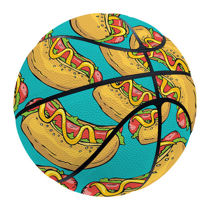 Drawing Hot Dog Pattern Print Basketball