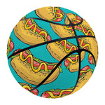 Drawing Hot Dog Pattern Print Basketball