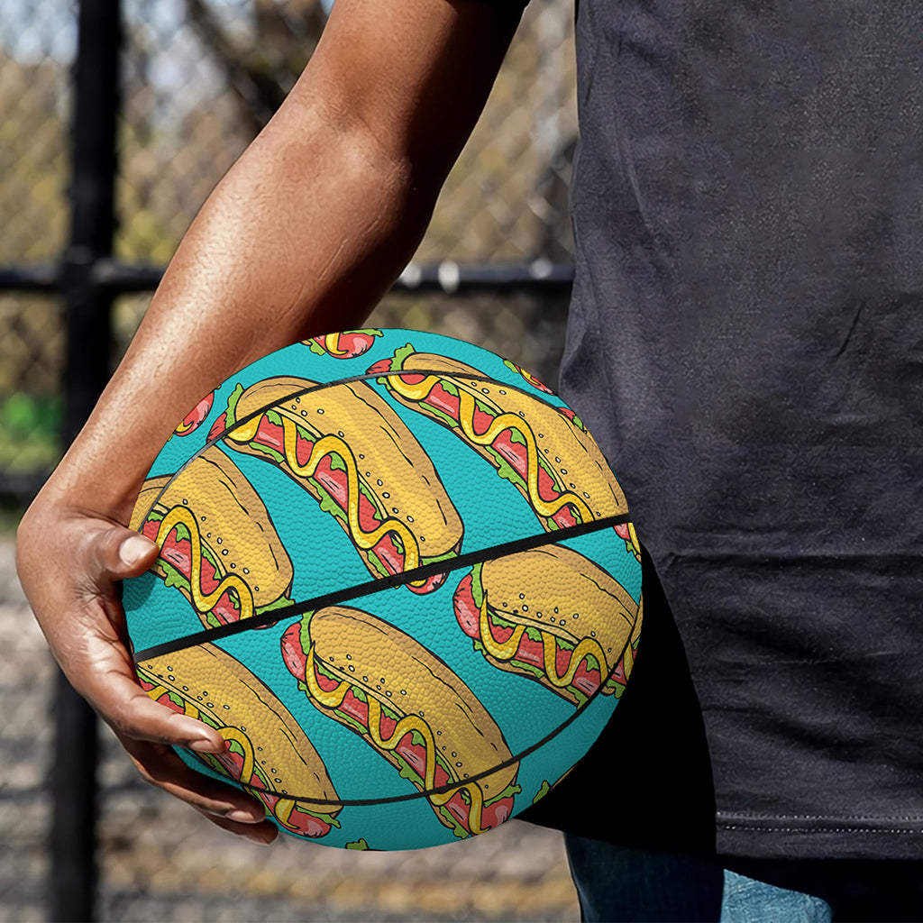 Drawing Hot Dog Pattern Print Basketball