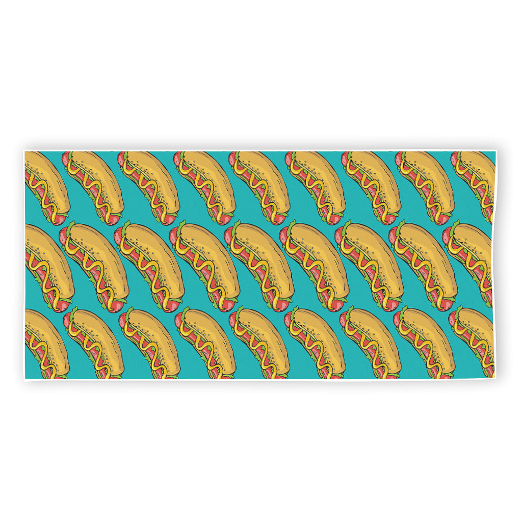 Drawing Hot Dog Pattern Print Beach Towel