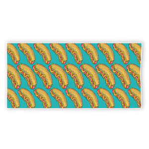 Drawing Hot Dog Pattern Print Beach Towel