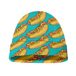 Drawing Hot Dog Pattern Print Beanie