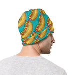 Drawing Hot Dog Pattern Print Beanie