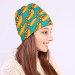 Drawing Hot Dog Pattern Print Beanie