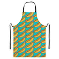 Drawing Hot Dog Pattern Print Bib Apron With Pocket