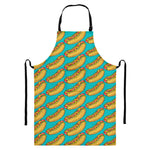Drawing Hot Dog Pattern Print Bib Apron With Pocket