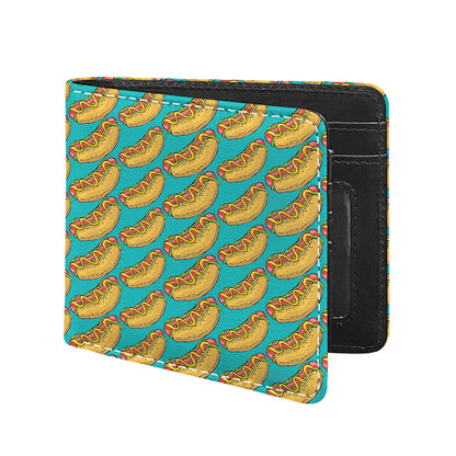 Drawing Hot Dog Pattern Print Bifold Wallet