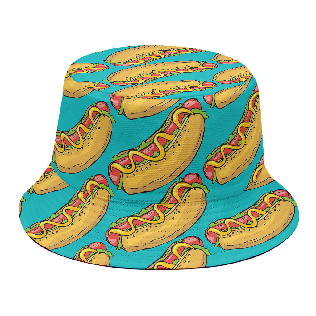 Drawing Hot Dog Pattern Print Bucket Hat