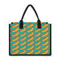 Drawing Hot Dog Pattern Print Canvas Tote Bag