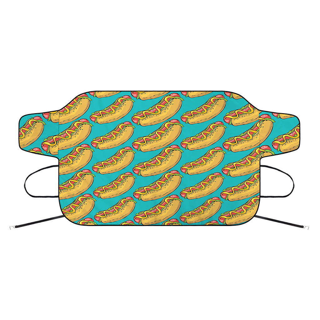 Drawing Hot Dog Pattern Print Car Windshield Snow Cover
