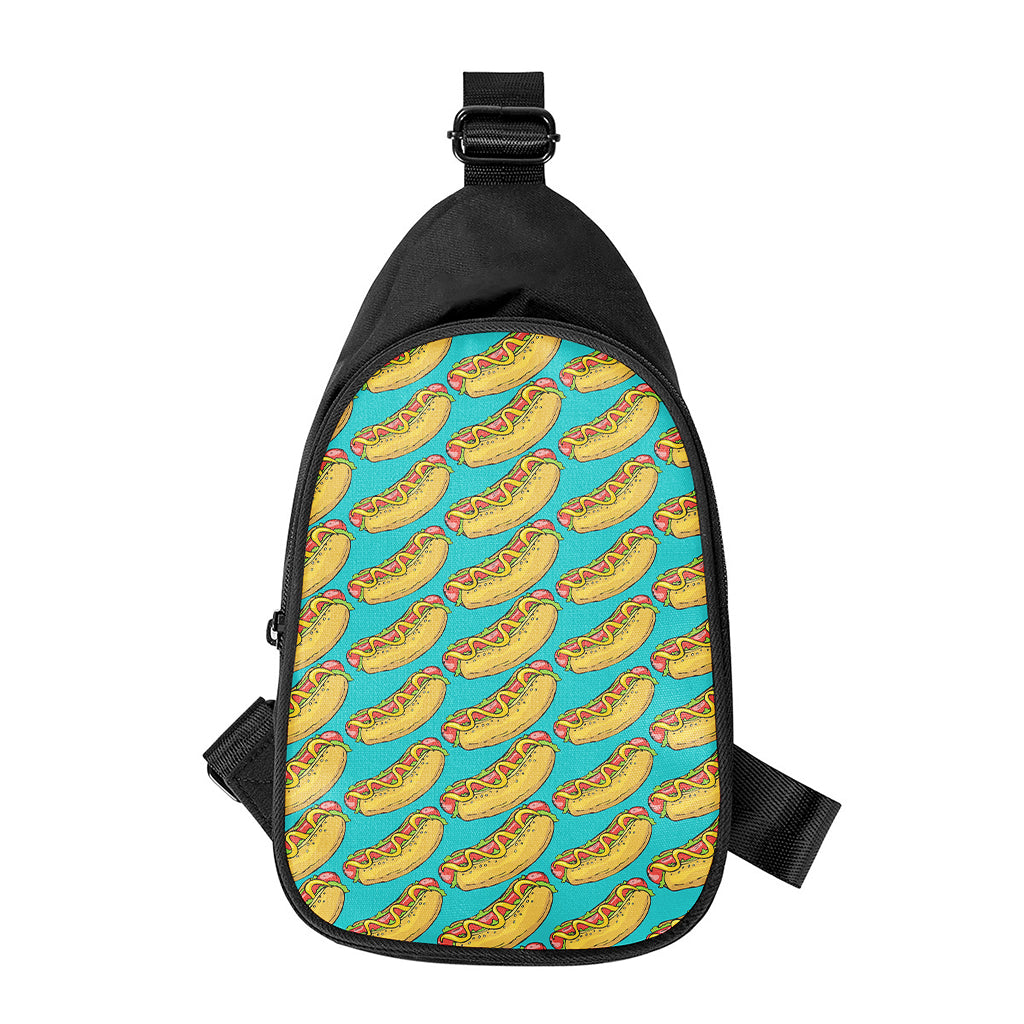 Drawing Hot Dog Pattern Print Chest Bag