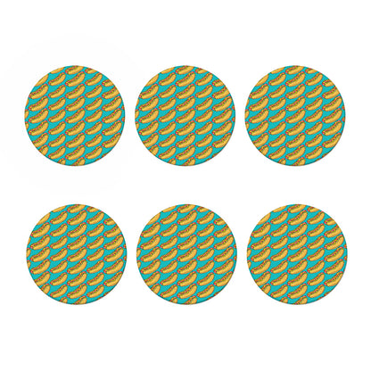 Drawing Hot Dog Pattern Print Coaster Set