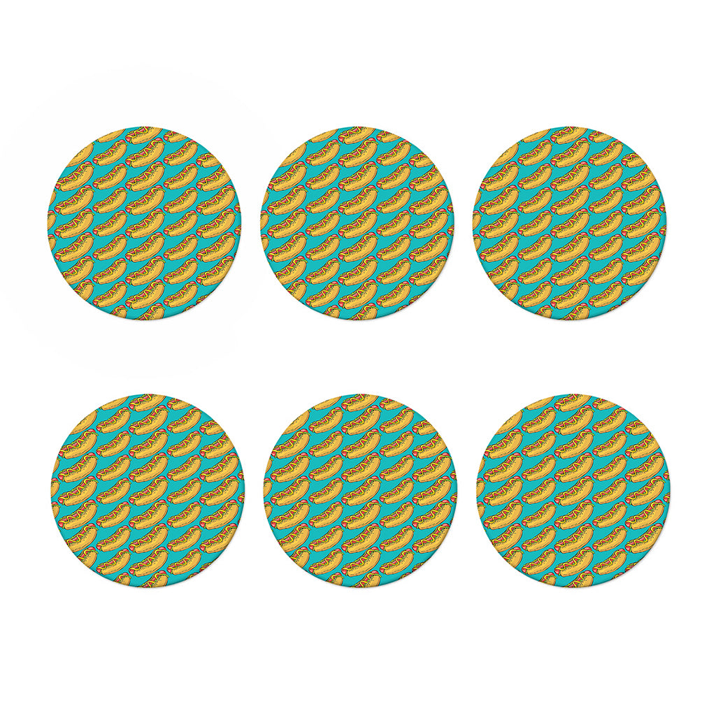 Drawing Hot Dog Pattern Print Coaster Set
