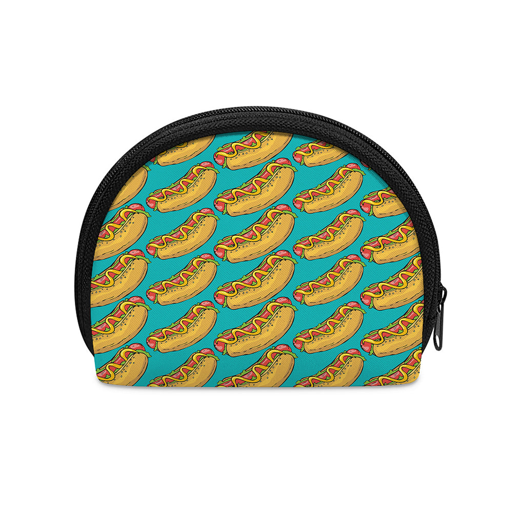 Drawing Hot Dog Pattern Print Coin Purse