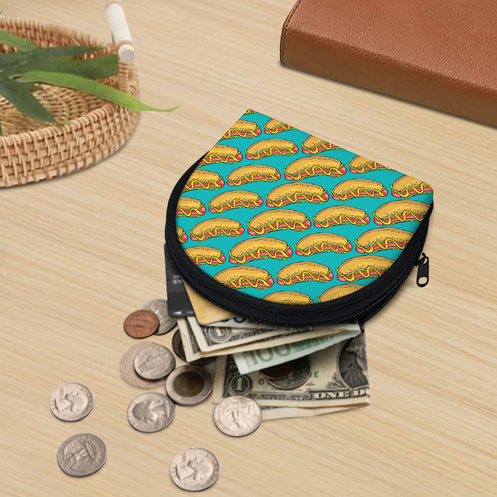 Drawing Hot Dog Pattern Print Coin Purse