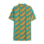 Drawing Hot Dog Pattern Print Cotton Hawaiian Shirt