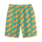 Drawing Hot Dog Pattern Print Cotton Shorts