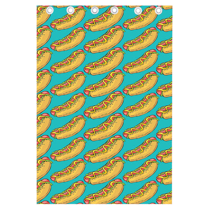 Drawing Hot Dog Pattern Print Curtain