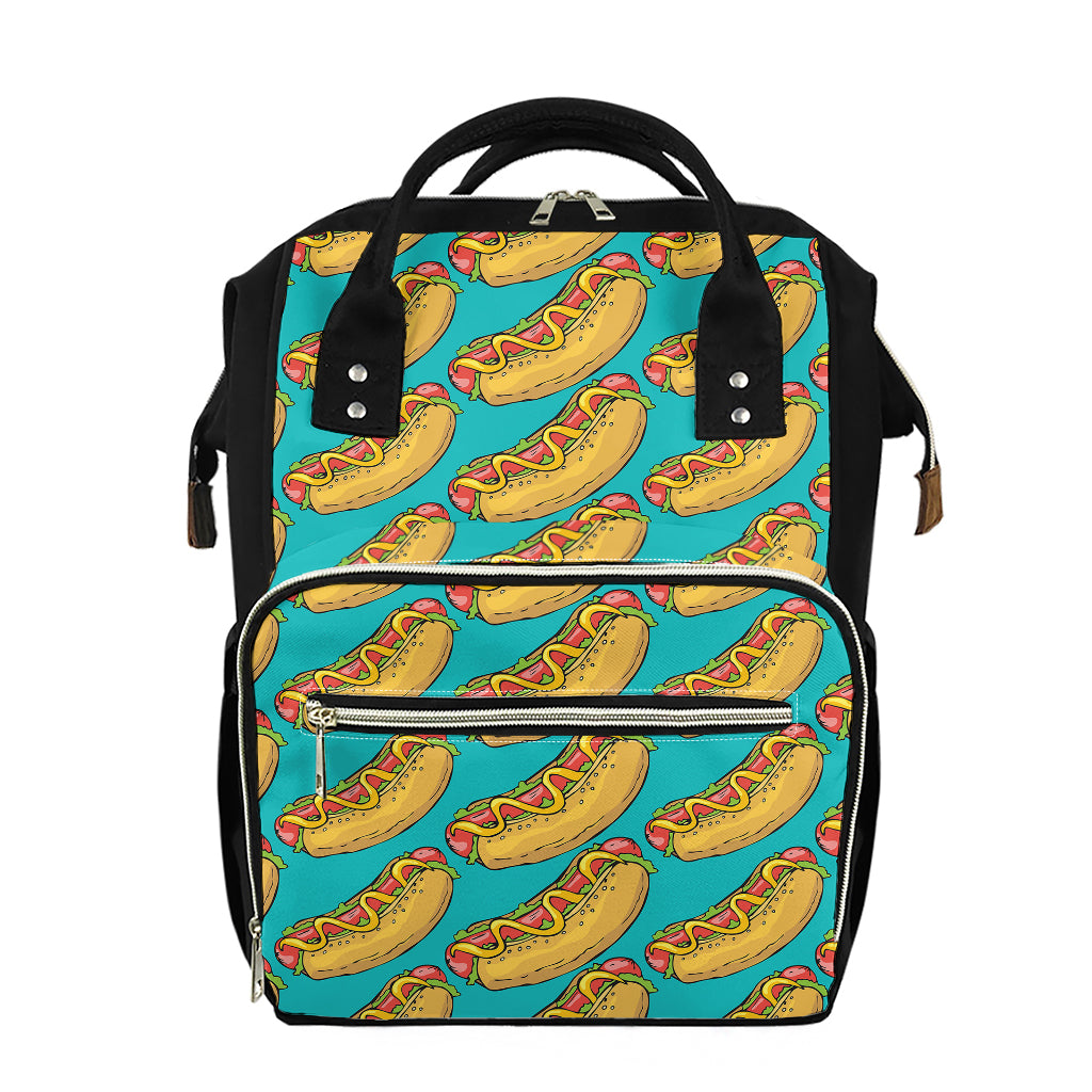 Drawing Hot Dog Pattern Print Diaper Bag