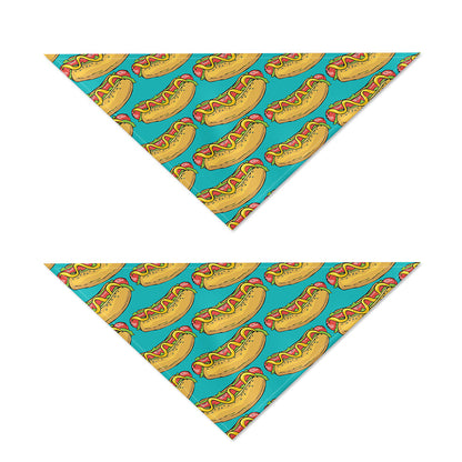 Drawing Hot Dog Pattern Print Dog Bandana