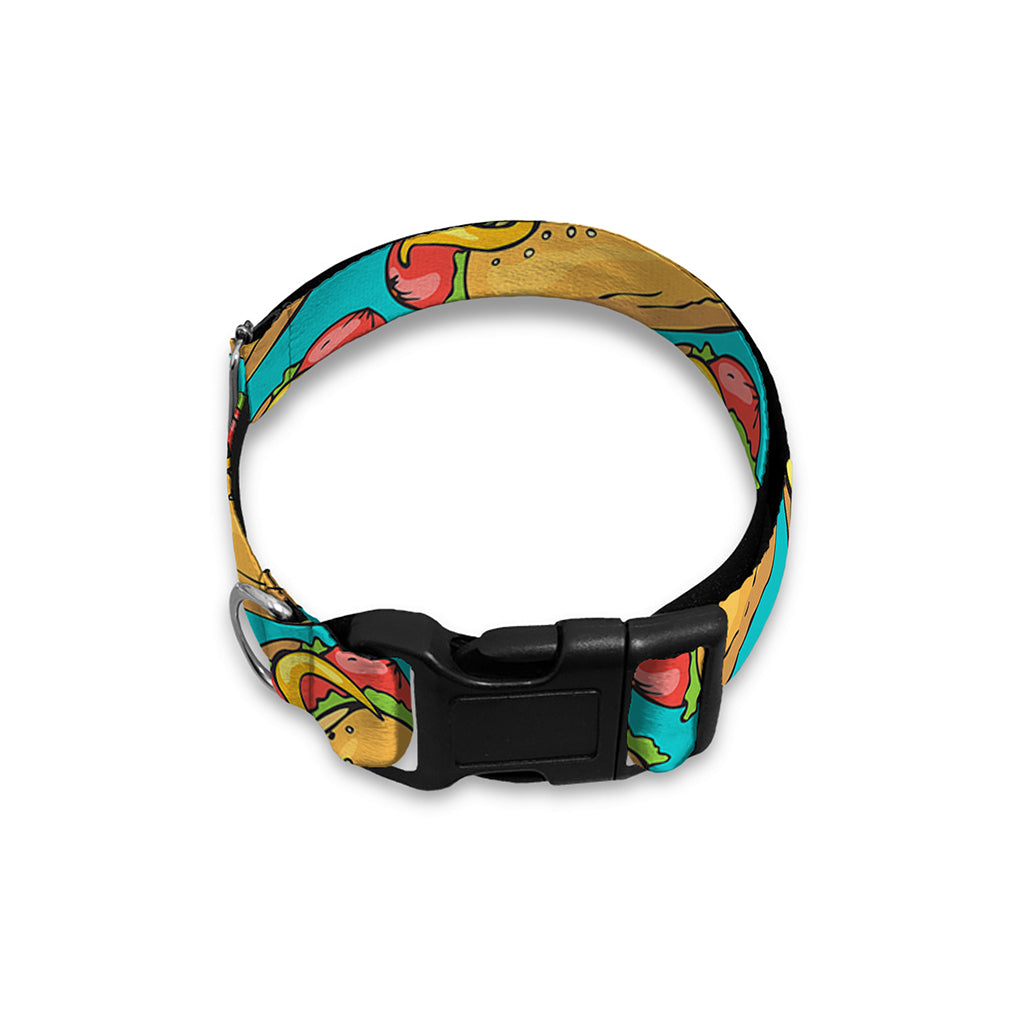 Drawing Hot Dog Pattern Print Dog Collar