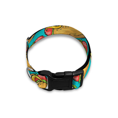 Drawing Hot Dog Pattern Print Dog Collar
