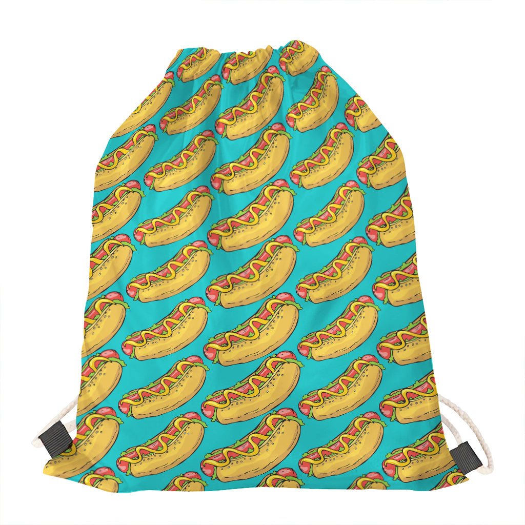 Drawing Hot Dog Pattern Print Drawstring Bag