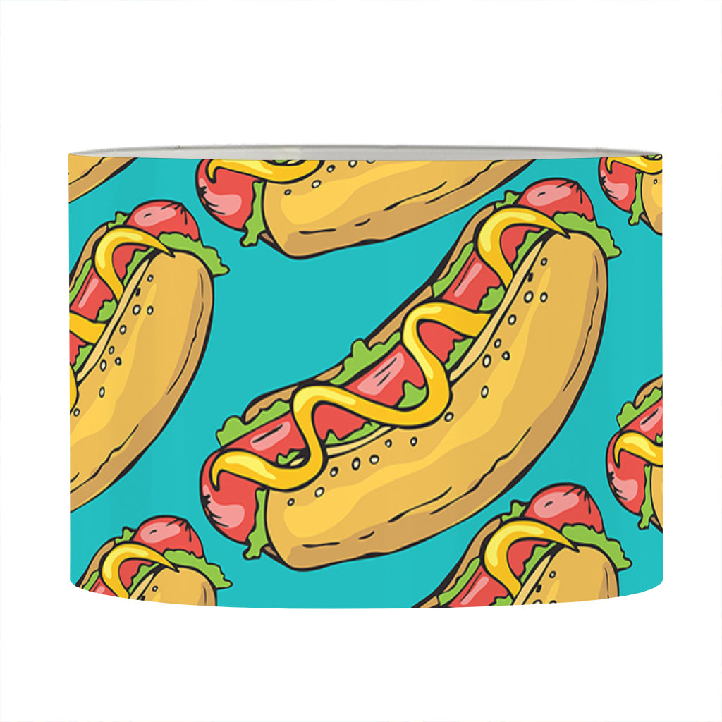 Drawing Hot Dog Pattern Print Drum Lamp Shade