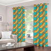 Drawing Hot Dog Pattern Print Extra Wide Grommet Curtains