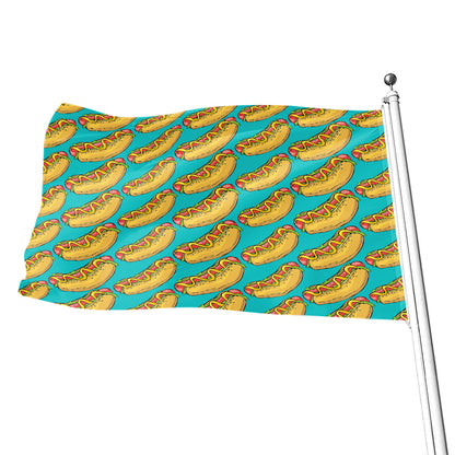 Drawing Hot Dog Pattern Print Flag