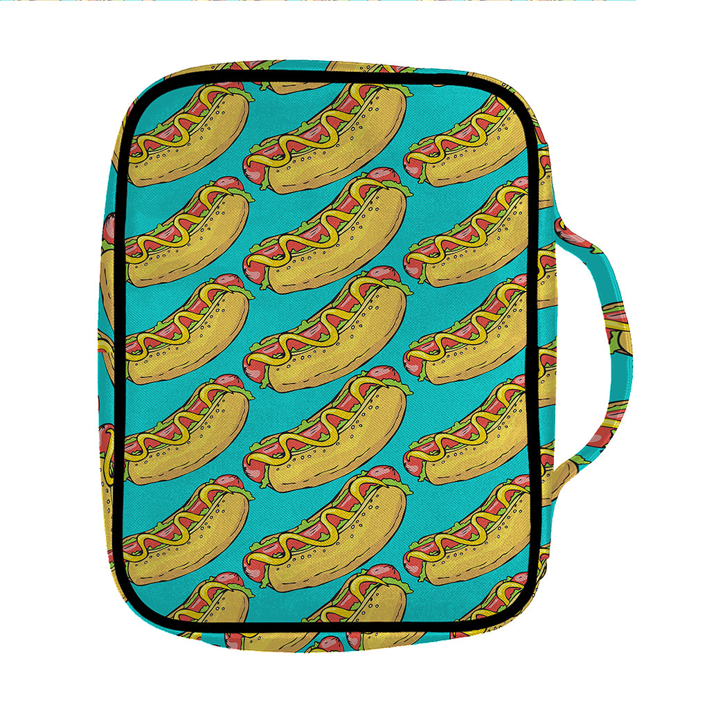 Drawing Hot Dog Pattern Print Front Pocket Bible Bag