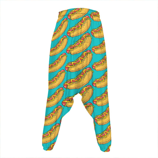 Drawing Hot Dog Pattern Print Hammer Pants