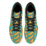 Drawing Hot Dog Pattern Print High Top Leather Sneakers