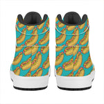 Drawing Hot Dog Pattern Print High Top Leather Sneakers