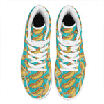 Drawing Hot Dog Pattern Print High Top Leather Sneakers