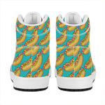 Drawing Hot Dog Pattern Print High Top Leather Sneakers