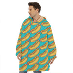 Drawing Hot Dog Pattern Print Hoodie Blanket