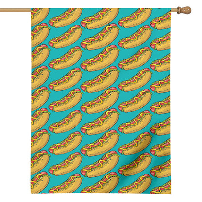 Drawing Hot Dog Pattern Print House Flag