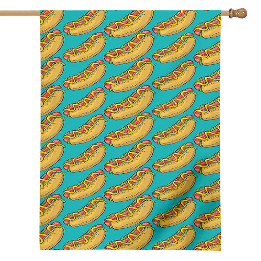 Drawing Hot Dog Pattern Print House Flag